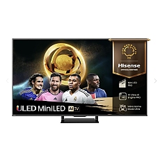 Hisense 65"U7Q Pro, 4K Ultra HD 3840x2160, ULED, FALD, Quantum Dot, 165Hz, IPS, HDR 10+, HLG, Dolby Vision IQ, Dolby Atmos, Smart TV, WiFi 5GHz, WiFi Direct, BT, Anyview Cast,light sensor,Solar Powered Remote, 4xHDMI, 2xUSB, LAN, CI+, DVB-T2/C/S2, Black