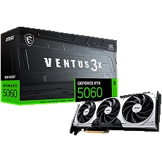 MSI Video Card NVIDIA GeForce RTX 5060 8G VENTUS 3X OC, 8GB GDDR7, 128-bit, 2550 MHz Boost, 3840 CUDA Cores, PCIe 5.0 (x8), 3x DP 2.1b, HDMI 2.1b, RAY TRACING, Triple Fan, 155W TDP, 8-pin PCIe Power, G-SYNC, 3Y
