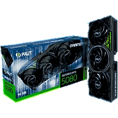 PALIT GeForce RTX 5080 GamingPro 16GB GDDR7, 256 bit, 1x HDMI 2.1b, 3x DP 2.1b, 3 Fan, 1x 16-pin pwr connector, 850W, 331.9 x 127.1 x 60 mm, NE75080019T2-GB2031A