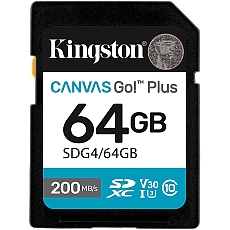 KINGSTON 64GB SDXC Canvas Go Plus Gen4 200MB/s C10 UHS-I U3 V30