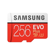 Samsung 256GB micro SD Card EVO+ with Adapter, Class10, Read 100MB/s - Write 90MB/s