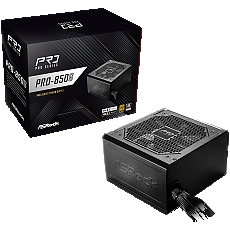 Asrock PRO-850G, 850W, 80 Plus GOLD, Non Modular PSU, 1x EPS 12V CPU(4+4pin), 2x PCIe (6+2pin), 2x 4-pin connectors, 4x SATA, OCP, SCP, OVP, UVP, OTP, OPP protections, 120 mm Fan, ATX 3.1, 3Y warranty