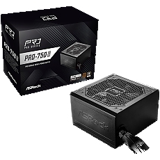Asrock PRO-750B, 750W, 80 Plus BRONZE, Non Modular PSU, 1x EPS 12V CPU(4+4pin), 2x PCIe (6+2pin), 2x 4-pin connectors, 4x SATA, OCP, SCP, OVP, UVP, OTP, OPP protections, 120 mm Fan, ATX 3.1, 3Y warranty