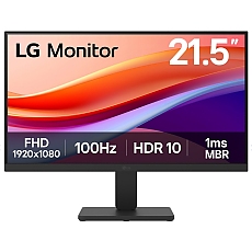 LG 22U401A-B, 21.5" VA, 5ms (GtG at Faster), 100Hz, 3000:1,  Dynamic Action Sync, 250 cd/m2, Full HD 1920x1080, HDR 10 / sRGB 99%, VRR, Flicker Safe, Reader Mode, D-Sub, HDMI, Tilt, Headphone out, Black