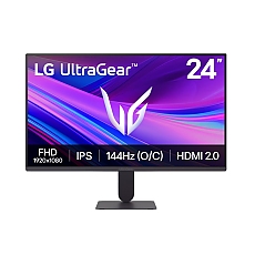 LG 24G411A-B, UltraGear 23.8" IPS, AG, 1ms MBR, 144Hz, 5ms GtG, 1500:1, 250cd/m2, Full HD 1920x1080, sRGB 99%, HDR10, NVIDIA G-SYNC, AMD FreeSync, HDMI, DisplayPort, LG Switch, Headphone Out, VRR, Reader mode Tilt, Black