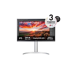 LG 27UP850K-W, 27" UltraFine UHD, IPS 4K , 5ms, 1200:1, 400cd/m2, 3840 x 2160, DCI-P3 95%, HDR 400, HDMI, USB-C, PD- 96 W, DisplayPort, Reader mode, Dynamic Action Sync, Tilt, Height (Range), Swivel, Speacers 2x5W, LG Switch, Black