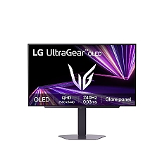 LG 27GX704A-B, UltraGear 26.5" OLED, 0.03ms GtG, 240 Hz, 1500000:1, 275cd/m2, QHD 2560x1440, HDR 10, DCI-P3 99.5%, AMD FreeSync, NVIDIA G-SYNC Compatible, VRR, USB, HDMI, DisplayPort, Headphone Out, Reader mode, Black Stabilizer, Tilt, Height Adjustable