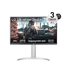 LG 27UP650K-W, 27" UHD 4K IPS AG, DCI-P3 95%, UltraFine, 5ms, 1200:1, Mega DFC, 400 cd/m2, 3840x2160, HDR 10, VESA Display HDR 400, HDMI, DisplayPort, Headphone out, Height Adjustable,Pivot Tilt, Reader Mode