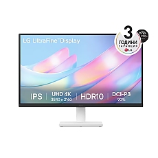 LG 27US500-W, 27" UHD 4K, IPS Panel Anti-Glare, 5ms, 1000:1, 300cd/m, 3840x2160, DCI-P3 90% t, HDR 10, HDMI, DisplayPort, Dynamic Action Sync, LG Switch, Headphone out, Tilt, Black/White