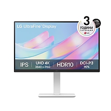 LG 27US550-W, 27" UHD 4K, IPS Panel Anti-Glare, 5ms, 1000:1, 300cd/m, 3840x2160, DCI-P3 90% t, HDR 10, HDMI, DisplayPort, Dynamic Action Sync, LG Switch,  Headphone out, Height / Pivot / Tilt Adjustable Stand, Black/White