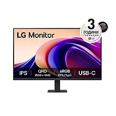 LG 27U631A-B, 27" QHD LED AG, IPS, 100Hz, 5ms, 250 cd/m2, 1000:1, QHD (2560 x 1440), sRGB 99% , HDR 10, USB-C (PD 15W), HDMI, LG Switch, Dynamic Action Sync, Reader mode, Headphone out, Tilt, Black
