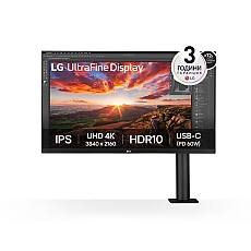 LG 32UN880K-B, 31.5" UltraFine Ergo 4K, IPS AG, DCI-P3 95%, 5ms, 350 cd/m2, 1000:1, 3840x2160, HDR 10, USB Type-C 60W, USB, HDMI, DisplayPort, AMD FreeSync, Speaker 5Wx2, LG Switch, Reader Mode, Tilt/Height/Swivel/Pivot/ Extend/Retract, Black