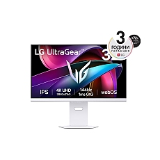 LG 32G810SA-W, 31.5" UltraGear IPS smart webOS 24, 1ms (GtG), 144Hz, 1000:1, 400cd/m2, 4K (3840x2160), FreeSync, G-SYNC, VRR, HDR 10, DCI-P3 95%, USB-C (PD 65W), AI, HDMI, DisplayPort, Speacers 7W x 2, Bluetooth, LG Switch, Height Adjustable,Tilt, Swive