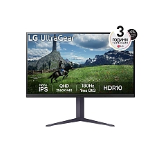 LG 32GS85Q-B, 31.5" UltraGear Nano IPS 1ms, AG, 180Hz, 1000:1, 350cd/m2, QHD (2560x1440), AMD FreeSync, NVIDIA G-SYNC, HDR 10, DCI-P3 98%, USB, HDMI, DisplayPort, Reader mode, Dynamic Action Sync, Headphone out, Height Adjustable,Tilt, Swivel, Black