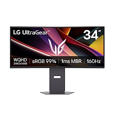 LG 34G600A-B, 34", UltraGear 21:9 Curved, VA, 1ms MBR, 5ms, WQHD (3440x1440), 160Hz, HDR 10, 4000:1, 300cd/m2, sRGB 99%, Free-sync, NVIDIA G-SYNC Compatible, VRR, HDMI, DP, Speakers 5Wx2, LG Switch, Height, Swivel, Tilt, Black