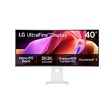 LG 40U990A-W, 39.7'' UltraFine Nano 21:9, IPS Black 5K2K (5120x2160), 1ms MBR, 120Hz, 5ms, 450 cd/m2, 2000:1, HDR 10, DCI-P3 99%,  USB-C, FreeSync, VRR, PIP, 2 PBP, HDMI, DP, Thunderbolt 5, Built-in KVM, Speacer 2X10W, PIP, PBP, Tilt, Height, Swivel