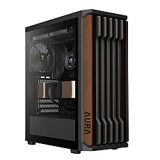 Gamdias кутия Case ATX - AURA GC11 Wood Black - USB-C