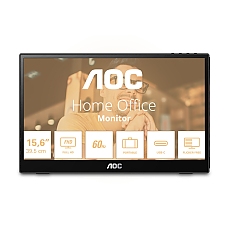 AOC 16T3EA, 15.6" IPS WLED, 1920x1080@60Hz, 4ms GtG, 250cd m/2, 700:1, 50M:1 DCR, USB-C 3.2x1