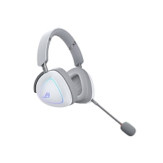 Asus ROG Delta II Wireless Gaming Headset ( BT, ROG SpeedNova 2.4GHz, 3.5mm, 50mm Titanium-Plated Drivers, 10mm Super-Wideband Mic, 110HR, DualFlow Audio, For PC, Switch, PS5, Xbox)- Moonlight White