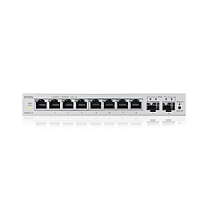 ZyXEL GS1200-10 v3, 8 Port Gigabit, 2 x SFP webmanaged Desktop Switch