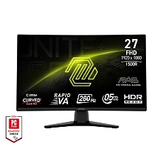 MSI MAG 274CXF, 27", 0.5ms, 280Hz, Rapid VA, 1920x1080 (FHD), 16:9, CURVE 1500R, FreeSync Premium, 92.2% DCI-P3, AG, HDR Ready, 300 nits, 4000:1, DCR 100M:1, DP(1.2a), 2xHDMI 2.0b, Tilt, VESA, Black, 3.4kg
