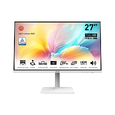 MSI Modern MD2712PW, 27", 100Hz, 1ms, IPS, 1920x1080 (FHD), 16:9, Flat, HDR Ready, EyesErgo, AG, MSI Display Kit, 117% sRGB, 300 nits, 1000:1, RedDot Winner, 1xHDMI1.4, 1xTypeC DP alt. w/PD (15W), Speakers 2x3W, Pivot, Heigh Adj., VESA, White, 5.85kg