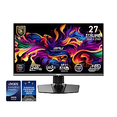 MSI MPG 272URX QD-OLED, 26.5", 0.03ms, 240Hz, 3840x2160 (UHD), 16:9, FLAT, Oled care 2.0, G-Sync Compatible, ClearMR 13000, HDR, 1.5M:1, 100M:1, DP(2.1a), 2xHDMI 2.1, 1xTypeC DP alt. w/PD (98W), USB HUB, Pivot, Heigh Adj., Black, 8kg