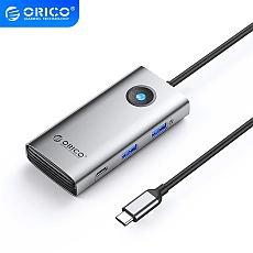 Orico докинг станция Docking Station Type-C - PW11-6PCR-GY-EP - HDMI x 1, USB-C x 1, USB3.0 x 2, USB-C PD100W x 1, LAN x 1 (1Gbps)