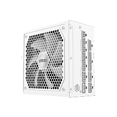 MSI MAG A1000GL PCIE5 WHITE, 1000W, 80 PLUS Gold, 135mm FDB Fan, Protections: OCP/OVP/OPP/OTP/SCP/UVP, Active PFC Design, Flat Cables, Dimensions: 150mmx150mmx86mm, White, 7Y Warranty