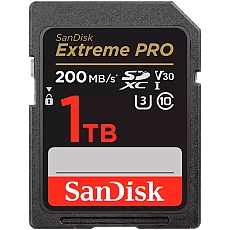 SanDisk Extreme PRO 1TB SDXC Memory Card + 2 years RescuePRO Deluxe up to 200MB/s & 140MB/s Read/Write speeds, UHS-I, Class 10, U3, V30