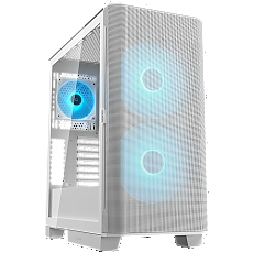 COUGAR AIRFACE FLO RGB PC Case, Mid Tower, White