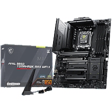 MSI MAG B850 TOMAHAWK MAX WIFI II, ATX, Socket AM5, 4x DDR5 Dual Channel DDR5 up to 8400(OC)MHz, 3x PCIe 3.0 x16 slot, 4x M.2 slot, 4x USB 2.0, 1x USB 5Gbps, 2x USB 10Gbps, 3x USB 10Gbps Type-C, HDMI, 7.1 HD Audio, 5G LAN, WiFI 7, BT, 3Y