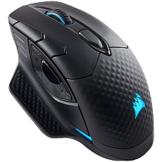 CORSAIR DARK CORE RGB PRO, Wireless FPS/MOBA with SLIPSTREAM, Black, Backlit RGB LED, 18000 DPI, Optical