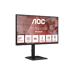 AOC Q27E4U, 27" IPS WLED, 2560x1440@120Hz, 4ms GtG, 350cd m/2, 1500:1, 20M:1 DCR, Adaptive Sync, FlickerFree, Anti Blue Light, 2Wx2, Tilt, Height Adjust, Pivot, Swivel, HDMI, DP, USB Hub