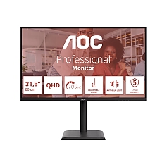 AOC Q32E4U, 31.5" IPS WLED, 2560x1440@100Hz, 4ms GtG, 350cd m/2, 1000:1, 20M:1 DCR, Adaptive Sync, FlickerFree, Anti Blue Mode, 3Wx2, Tilt, Height Adjust, Pivot, Swivel, 2xHDMI, DP, USB Hub