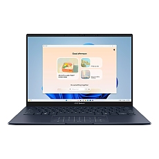Asus Zenbook UX3405CA-ST1098W,Intel Ultra 7 255H 2.0 GHz (24MB Cache, up to 5.1 GHz, 16 cores, 16 Threads), 14.0 OLED WQXGA+(WQ+) 2880X1800 16:10 Bend+500nits Glare , 120 Hz, LPDDR5X 16GB ( on board ),1TB  SSD G4, Windows 11 , Ponder Blue