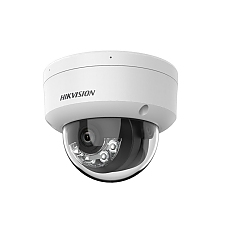 HikVision 2 MP Acusense Smart Hybrid Light Fixed Dome Network Camera, 2.8 mm, F1.6, IR, White Light up to 30m, H.265+, IP67, built-in arrayed dual-microphone, built-in memory card slot (up to 512GB), 12Vdc/PoE 8.5W
