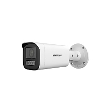 HikVision 2 MP Dual Light MD 2.0 Varifocal Bullet Network Camera, 2.8~12 mm motorized varifocal lens, F1.6, IR, White Light up to 50m, H.265+, IP67, built-in microphone, built-in memory card slot (up to 512GB), 12Vdc/PoE 12.9W
