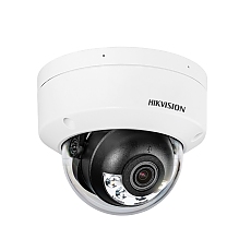 HikVision 4 MP Acusense Smart Hybrid Light Fixed Dome Network Camera, 2.8 mm, F1.6, IR, White Light up to 30m, H.265+, IP67, IK10, built-in dual-microphone, built-in memory card slot (up to 512GB), 12Vdc/PoE 8.5W