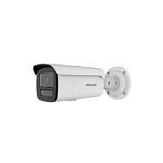 HikVision 8 MP Acusense Smart Hybrid Light Fixed Bullet Network Camera, 4 mm, F1.6, IR, White Light up to 80m, H.265+, IP67, IK10, built-in Microphone, built-in memory card slot (up to 512GB), 12Vdc/PoE 12W