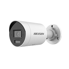 HikVision 8 MP Acusense Smart Hybrid Light Fixed Bullet Network Camera, 2.8 mm, F1.6, IR, White Light up to 40m, H.265+, IP67, built-in Dual Array Microphone, built-in memory card slot (up to 512GB), 12Vdc/PoE 7.5W