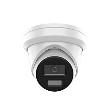 HikVision 4 MP Acusense Smart Hybrid Light Fixed Turret Network Camera, 2.8 mm, F1.6, IR, White Light up to 30m, H.265+, IP67, built-in dual-microphone, built-in memory card slot (up to 512GB), 12Vdc/PoE 9W