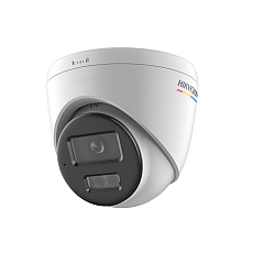 HikVision 4 MP ColorVu with Smart Hybrid Light Fixed Turret Network Camera, 2.8 mm, F1.0, IR, White Light up to 30m, H.265+, IP67, built-in microphone, 12Vdc/PoE 7.5W