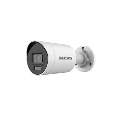HikVision 4 MP Acusense Smart Hybrid Light Fixed Bullet Network Camera, 4 mm, F1.6, IR, White Light up to 40m, H.265+, IP67, built-in arrayed dual-microphone, built-in memory card slot (up to 512GB), 12Vdc/PoE 7.5W