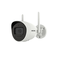 HikVision 4 MP Outdoor Audio Fixed Bullet Network Camera, 4 mm, F1.6, IR up to 30m, H.265+, IP66, 80 dB WDR, 2 Antennas, built-in microphone, built-in speaker, built-in memory card slot (up to 512 GB), 12Vdc/6W