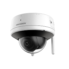 HikVision 4 MP Outdoor Audio Fixed Dome Network Camera, 2.8mm, F1.6, IR up to 30m, H.265, IP66, Digital WDR, 1 built-in microphone, 1 built-in speaker, built-in memory card slot (up to 512 GB), Wi-Fi IEEE802.11b, 802.11g, 802.11n, 2 Antennas, 12Vdc/7W