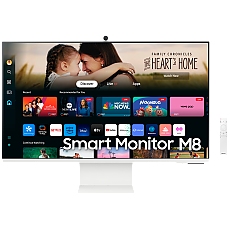 Monitor LED Samsung LS32DM801UUXDU M80D, 32" FLAT 16:9 (3840x2160) VA 60Hz, 400 cd/m2, 3000:1, 4ms, 178/178, 1xDP, 1xHDMI USB-Hub 2xUSB3.0 1xUSB-C (64W), 3.5 Jack, WiFi/BT, Tilt/Pivot/Swivel/HeightAdj (120mm), VESA 100x100, 2Y