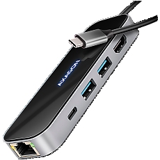 AXAGON HMC-6GLN 2x USB-A 5Gbps, 1x USB-C 5Gbps, 4K/60Hz HDMI, RJ-45, USB 3.2 Gen 1 hub, PD 100W, 20cm USB-C cable