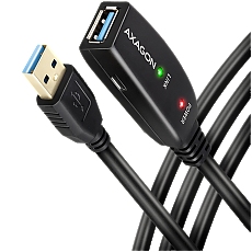Axagon Active extension USB 3.2 Gen 1 A-M > A-F cable, 5 m long. Power supply option.