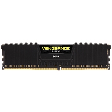CORSAIR DDR4, 3200MHz 8GB 1x8GB Dimm, Unbuffered, Single Rank, 16-20-20-38, XMP 2.0, Vengeance LPX black Heatspreader, Black PCB, 1.35V